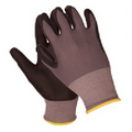 N100 Gray Nylon Nitrile Smooth Finish Coated Gloves (Small/ Size 7)